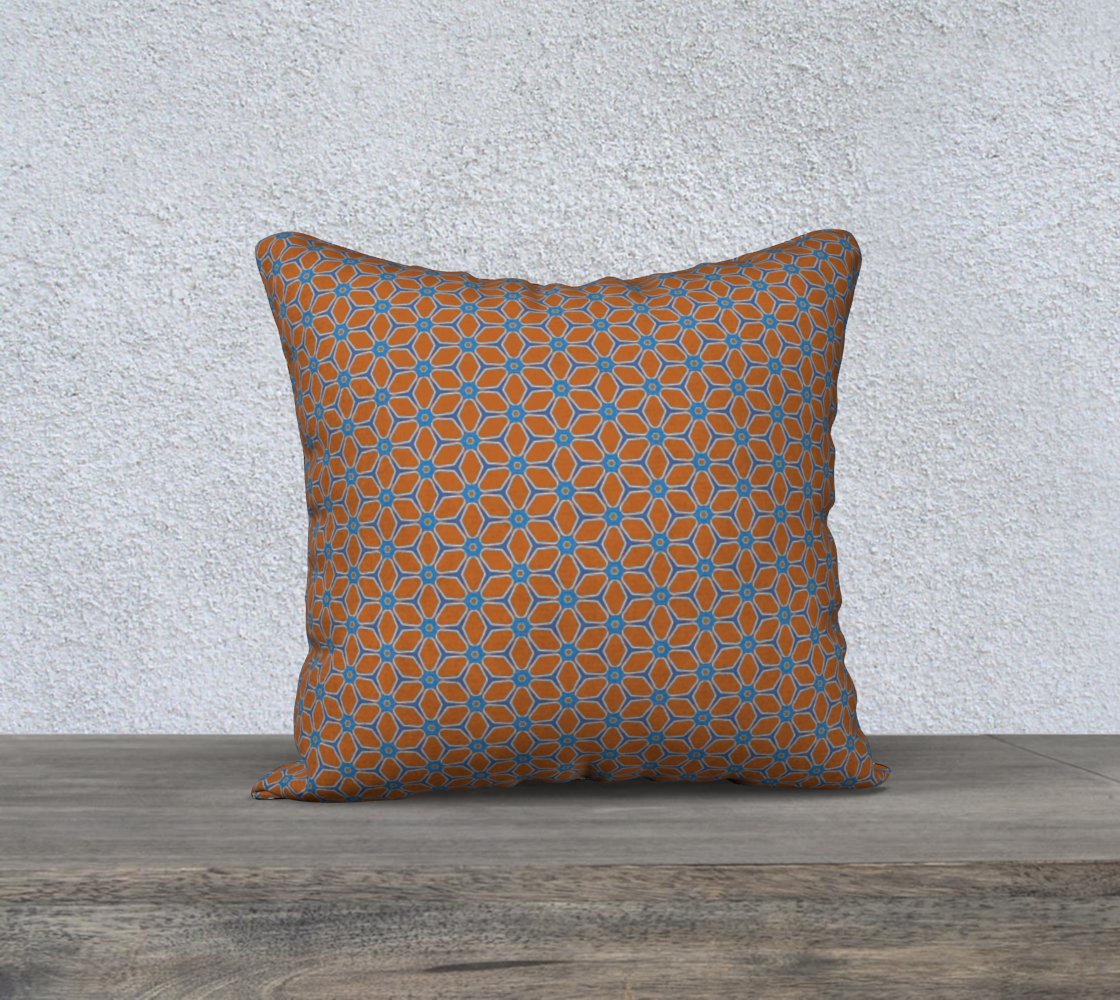 brown cyan geometric double sided pillow case