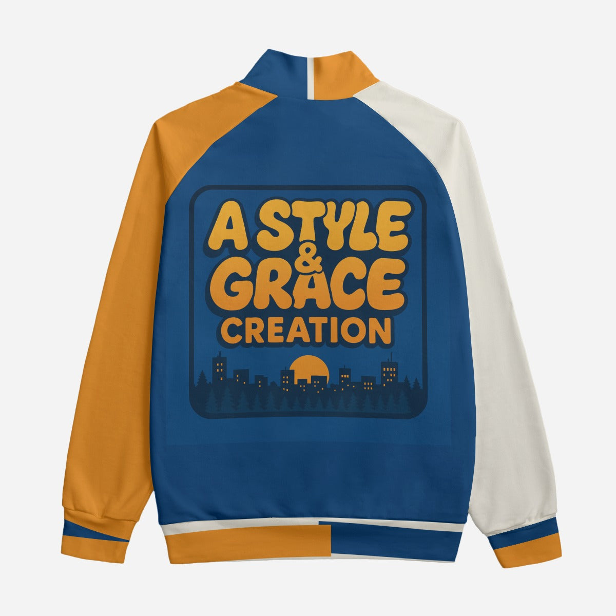 All-Over Print Unisex Stand Up Collar Jacket With Raglan Sleeve | 310GSM Cotton