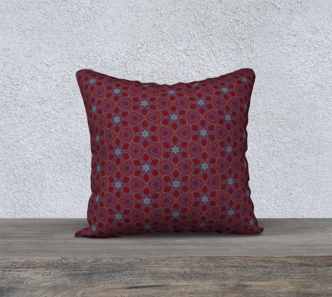 red cyan floral double sided pillow case