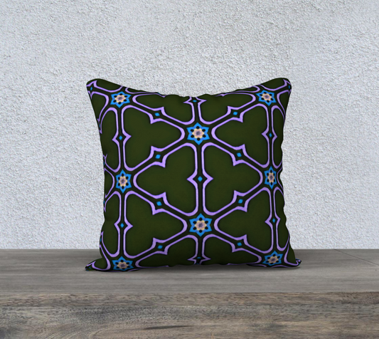 dark blue floral double sided pillow case