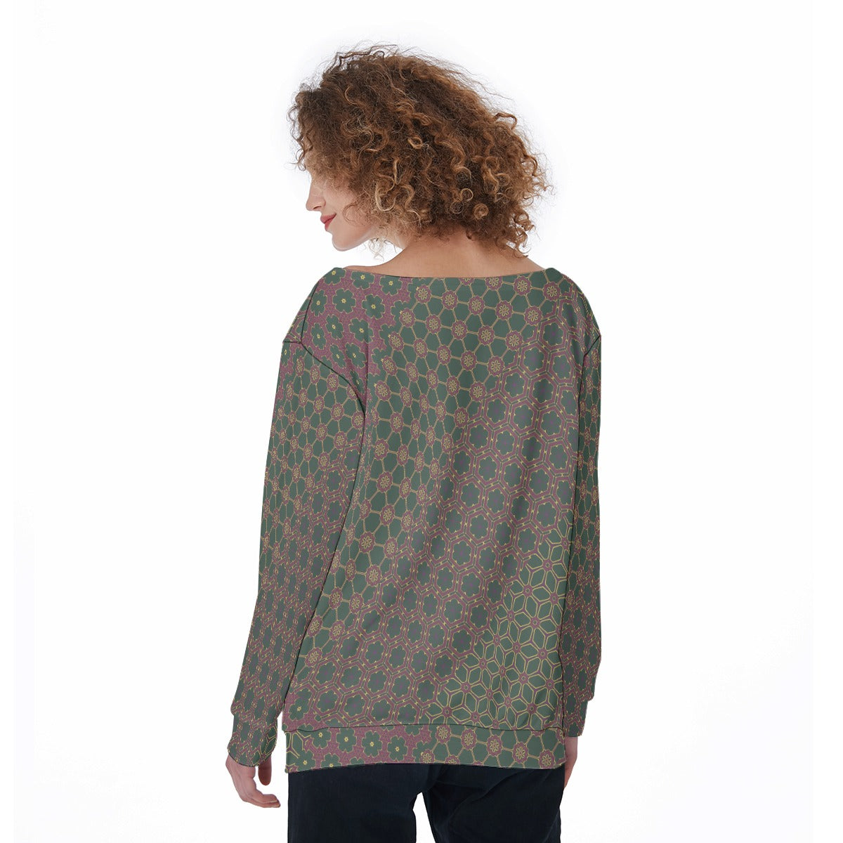 EucalyptusLeaf - Off Shoulder Ssweatshirt