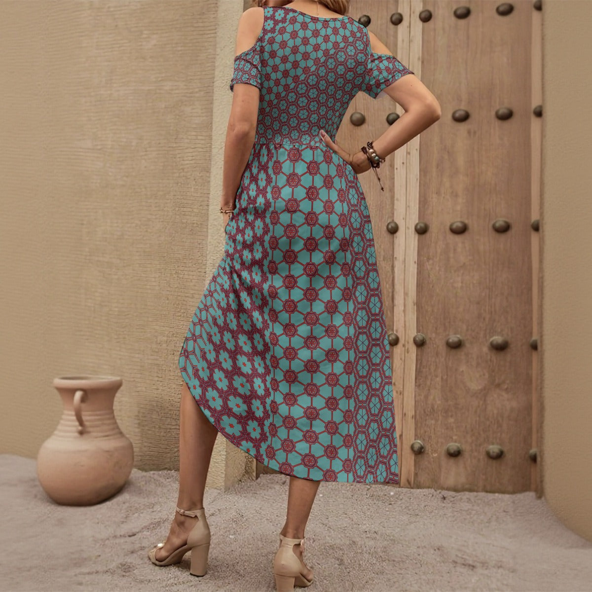 Off Shoulder V-Neck Dress