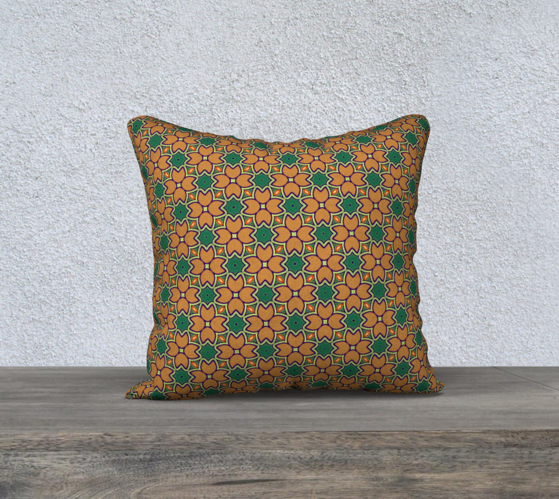 brown green floral double sided pillow case