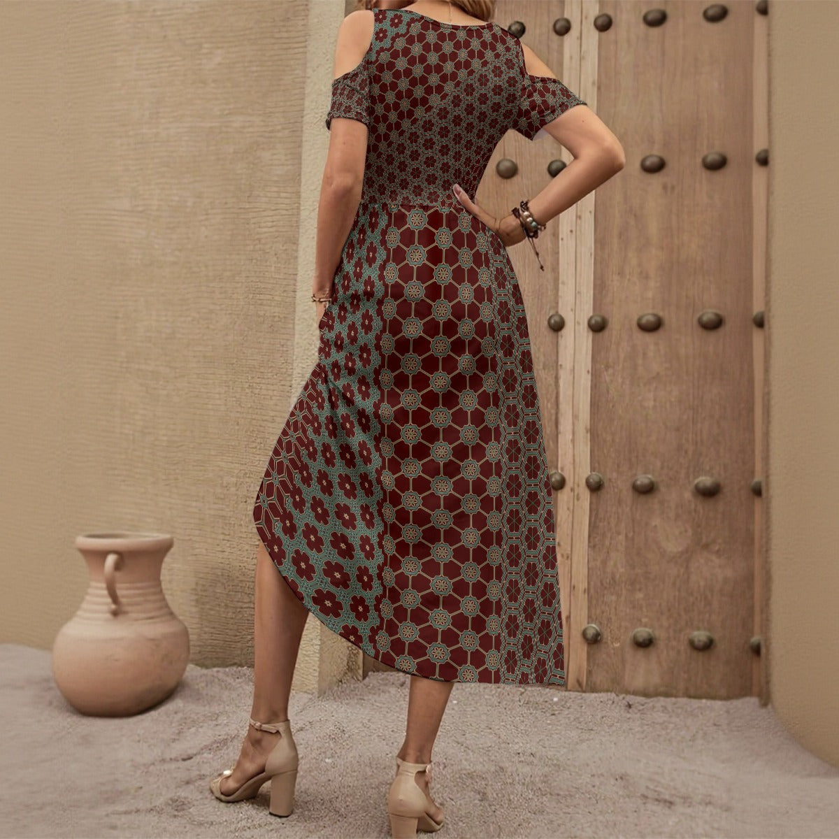 Off Shoulder V-Neck Dress