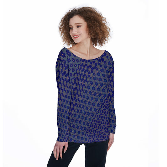 RegalNavy - Off Shoulder Ssweatshirt