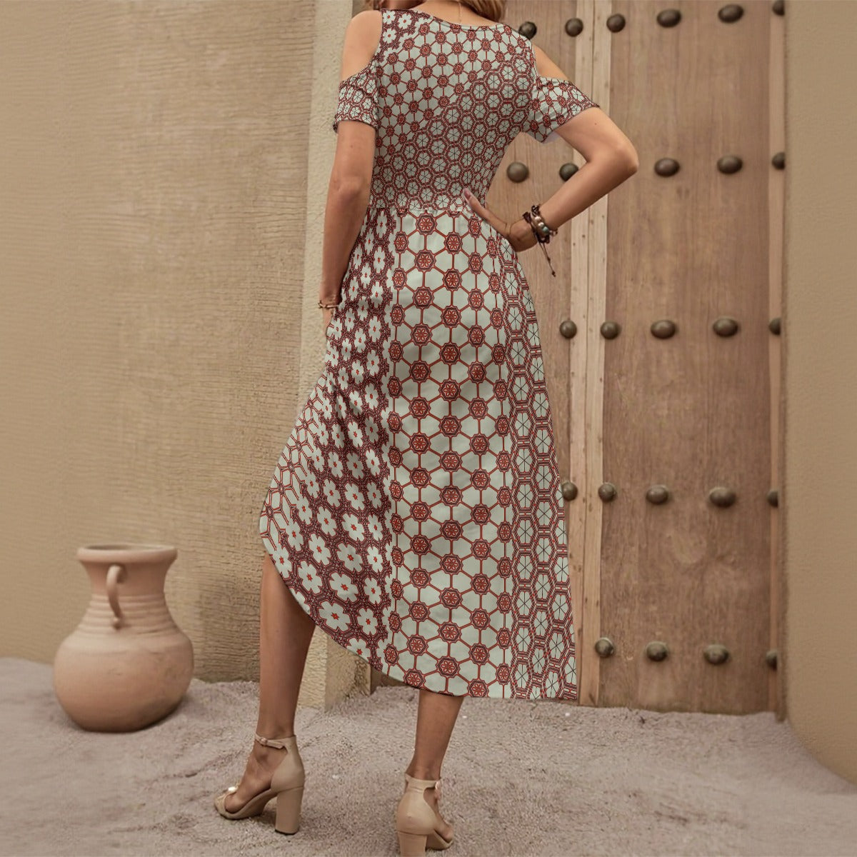 RainFlower - Shoulderless V-Neck Dress