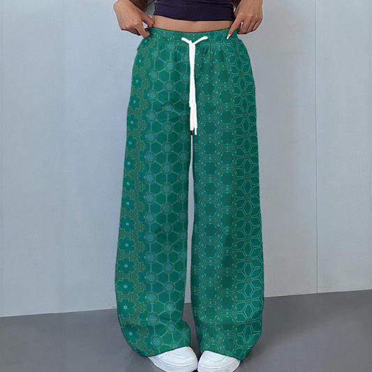 DivineCoral - Drawstring Baggy Trousers