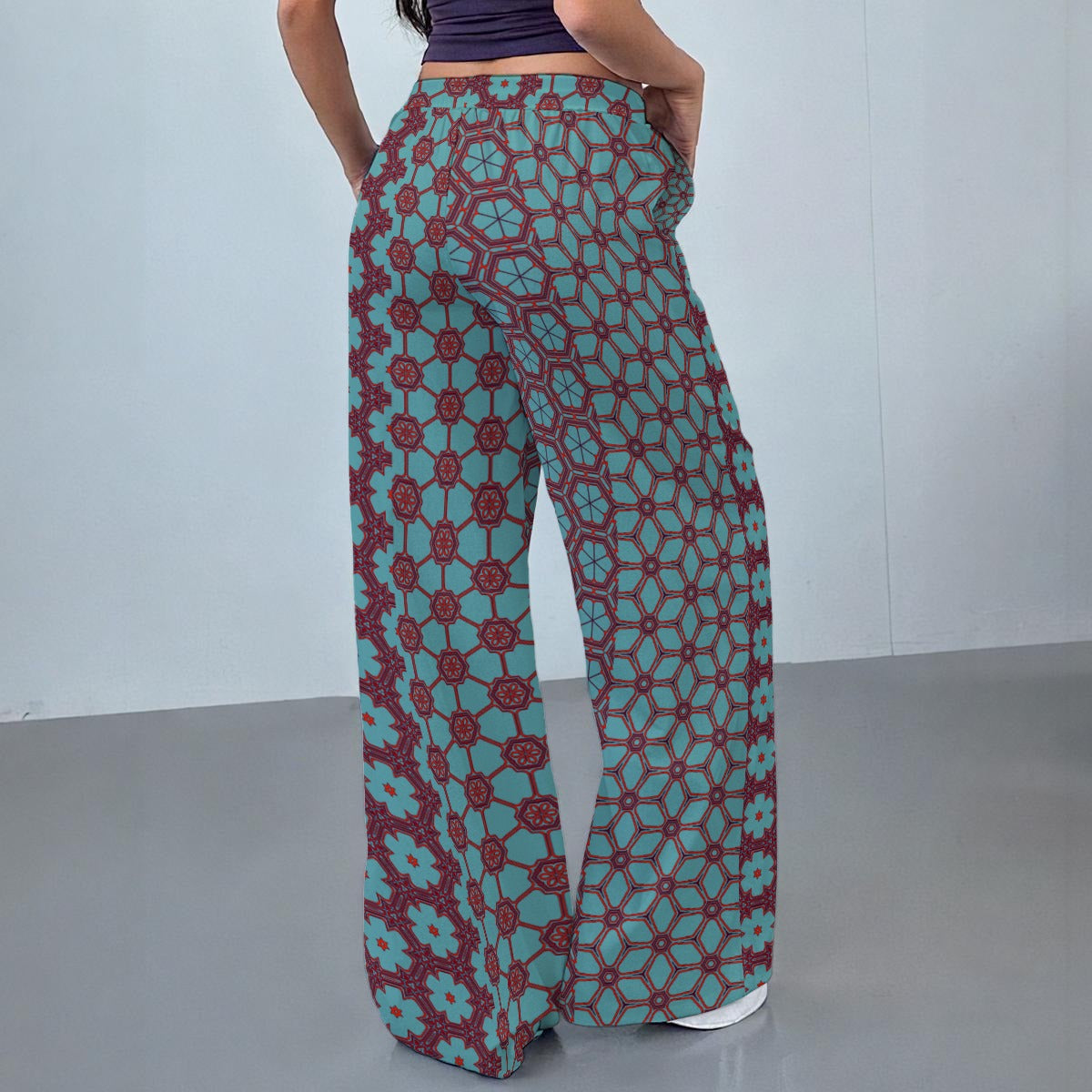 SultryCyan - Drawstring Baggy Trousers