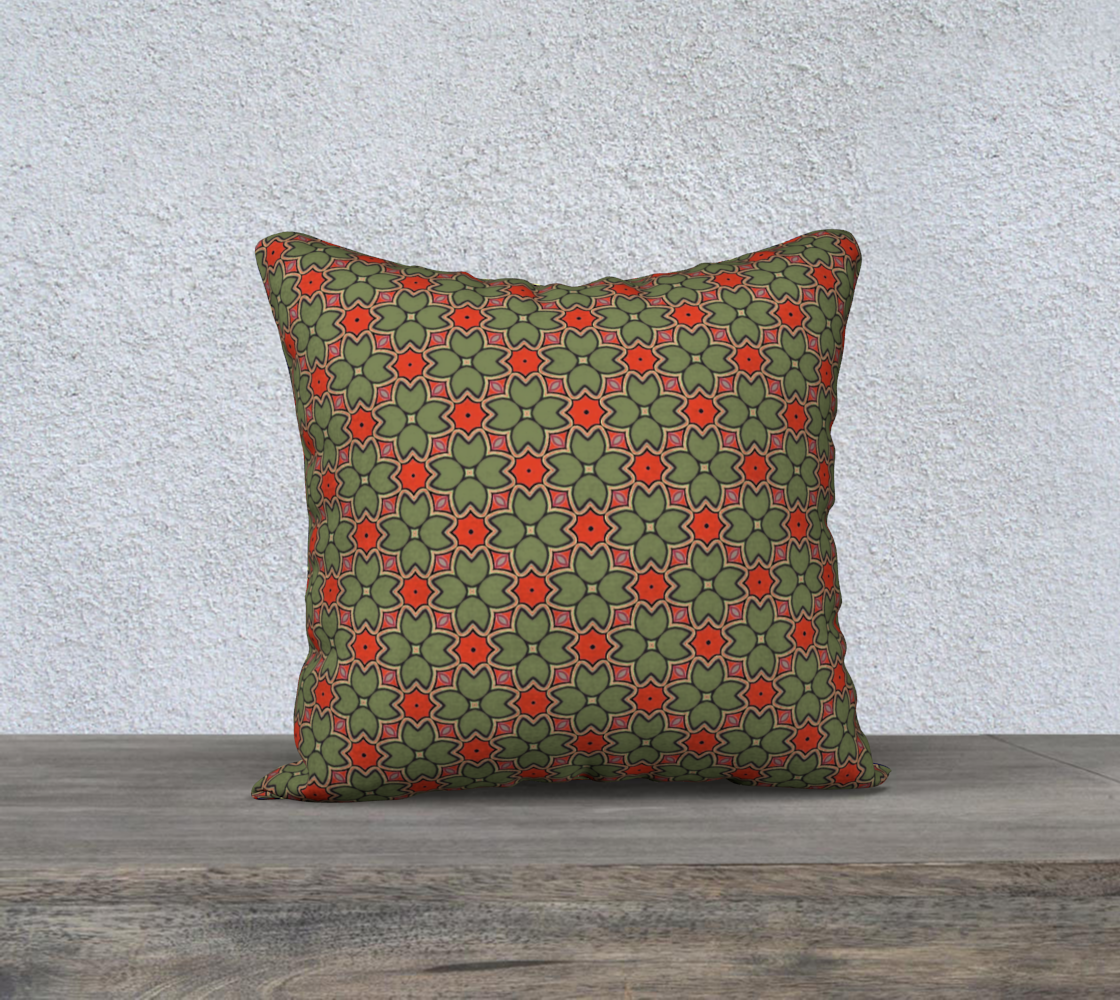 olive orange floral double sided pillow case