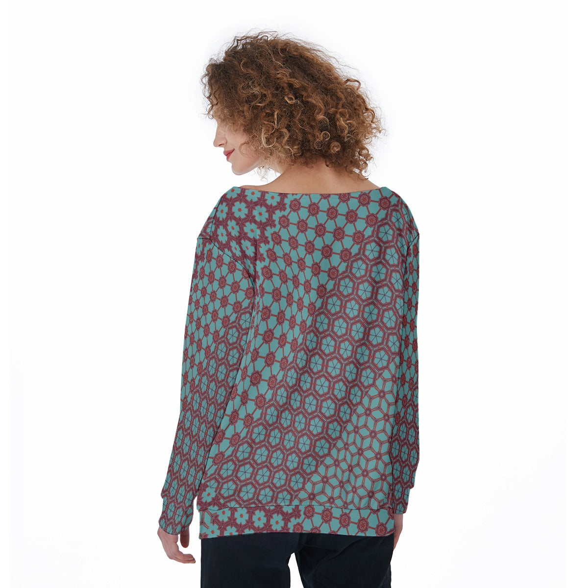 SultryCyan - Off Shoulder Ssweatshirt