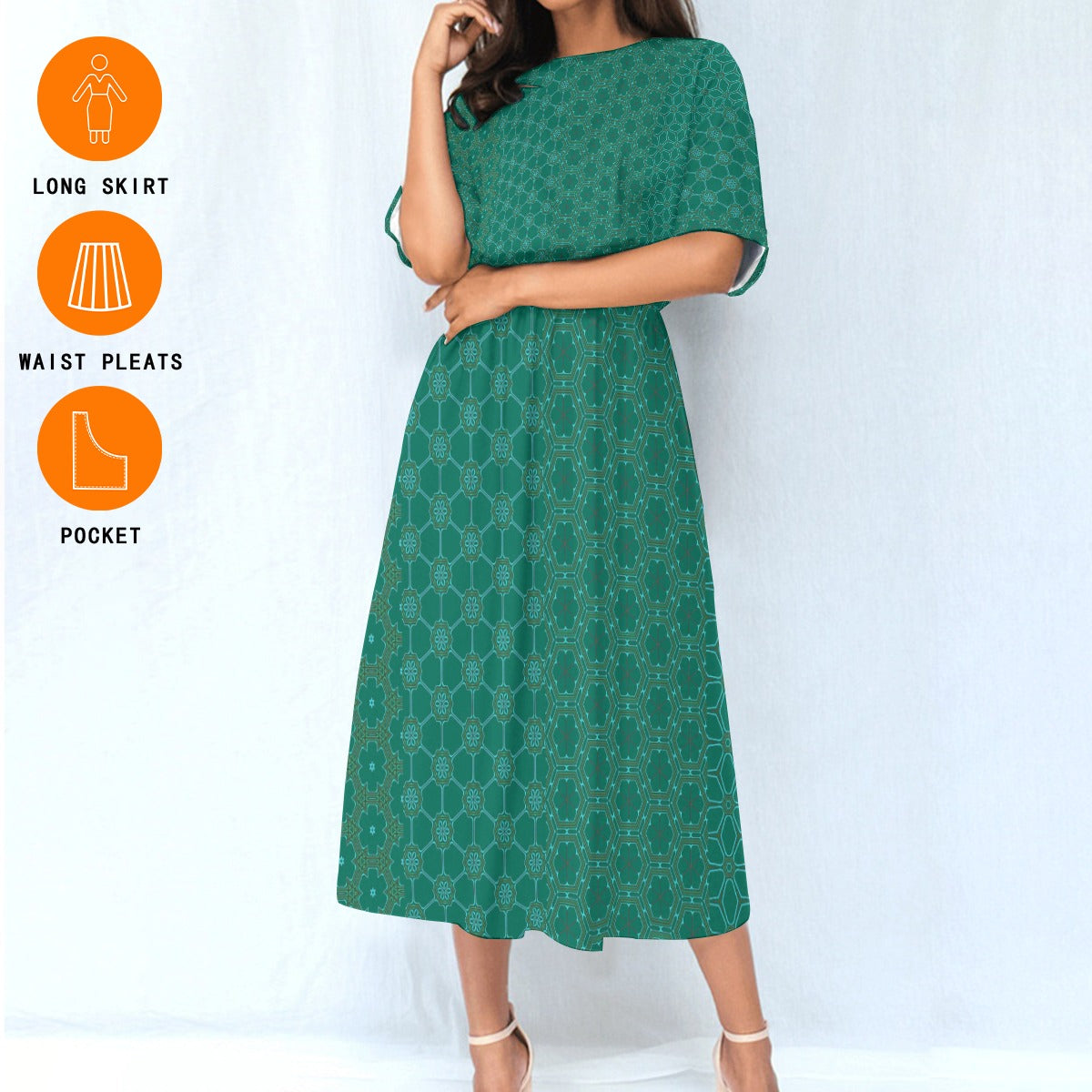 DivineCoral - Knee Length Dress