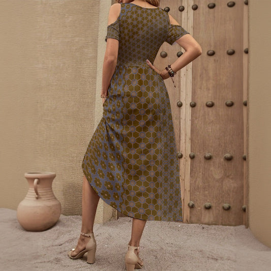 Grounded - Shoulderless V-Neck Dress