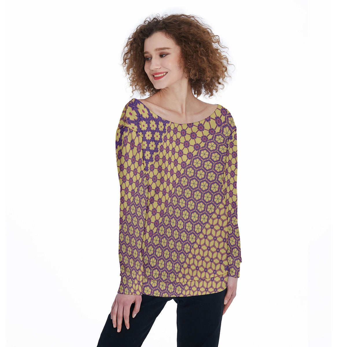CornFlower - Off Shoulder Ssweatshirt