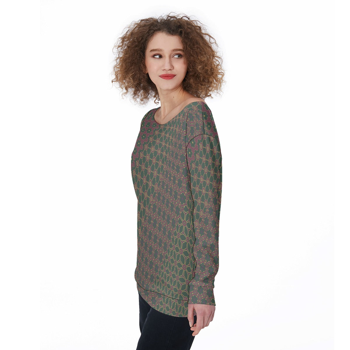 EucalyptusLeaf - Off Shoulder Ssweatshirt
