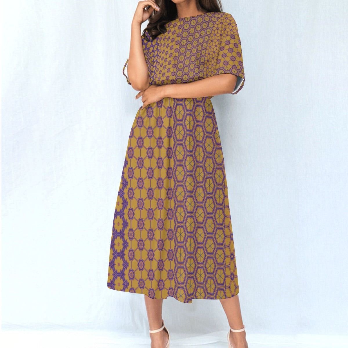 GoldenDharma - Knee Length Dress
