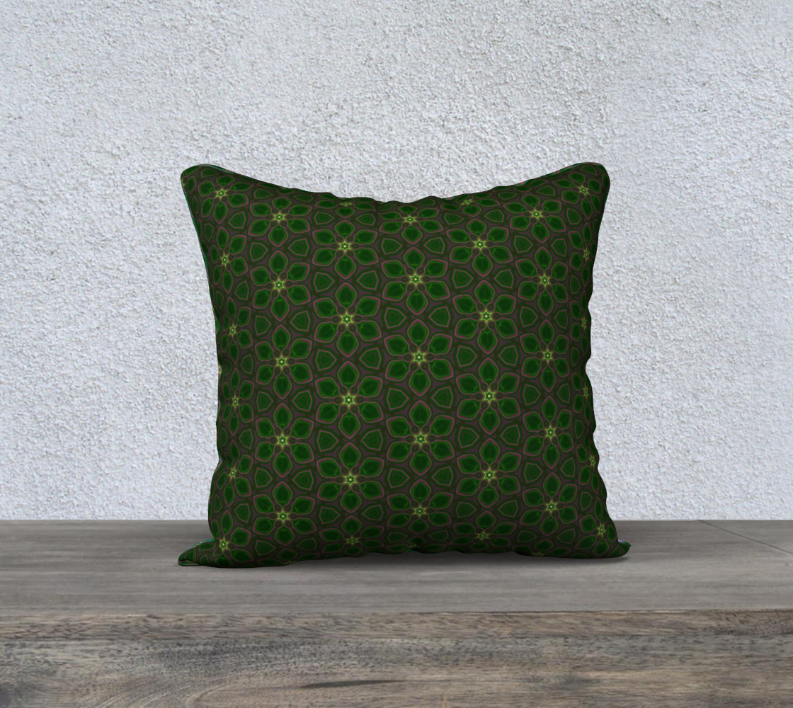 green pink floral double sided pillow case
