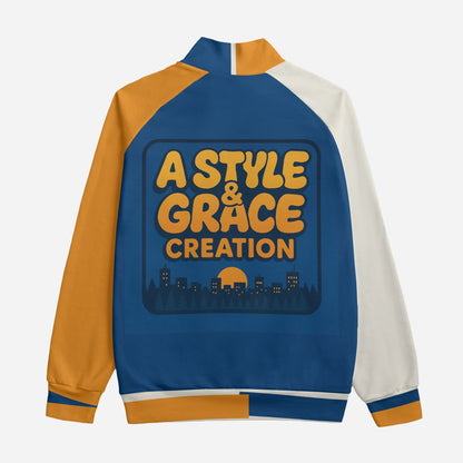 All-Over Print Unisex Stand Up Collar Jacket With Raglan Sleeve | 310GSM Cotton