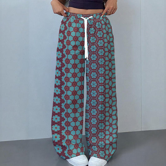 SultryCyan - Drawstring Baggy Trousers