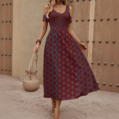 SacredRose - Shoulderless V-Neck Dress