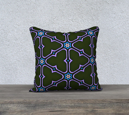 dark blue floral double sided pillow case