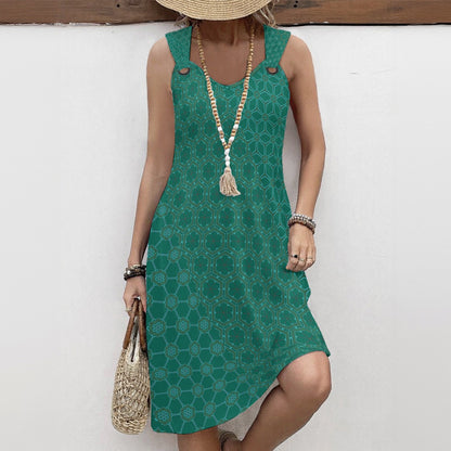 DivineCoral - Hoop Suspeder Dress