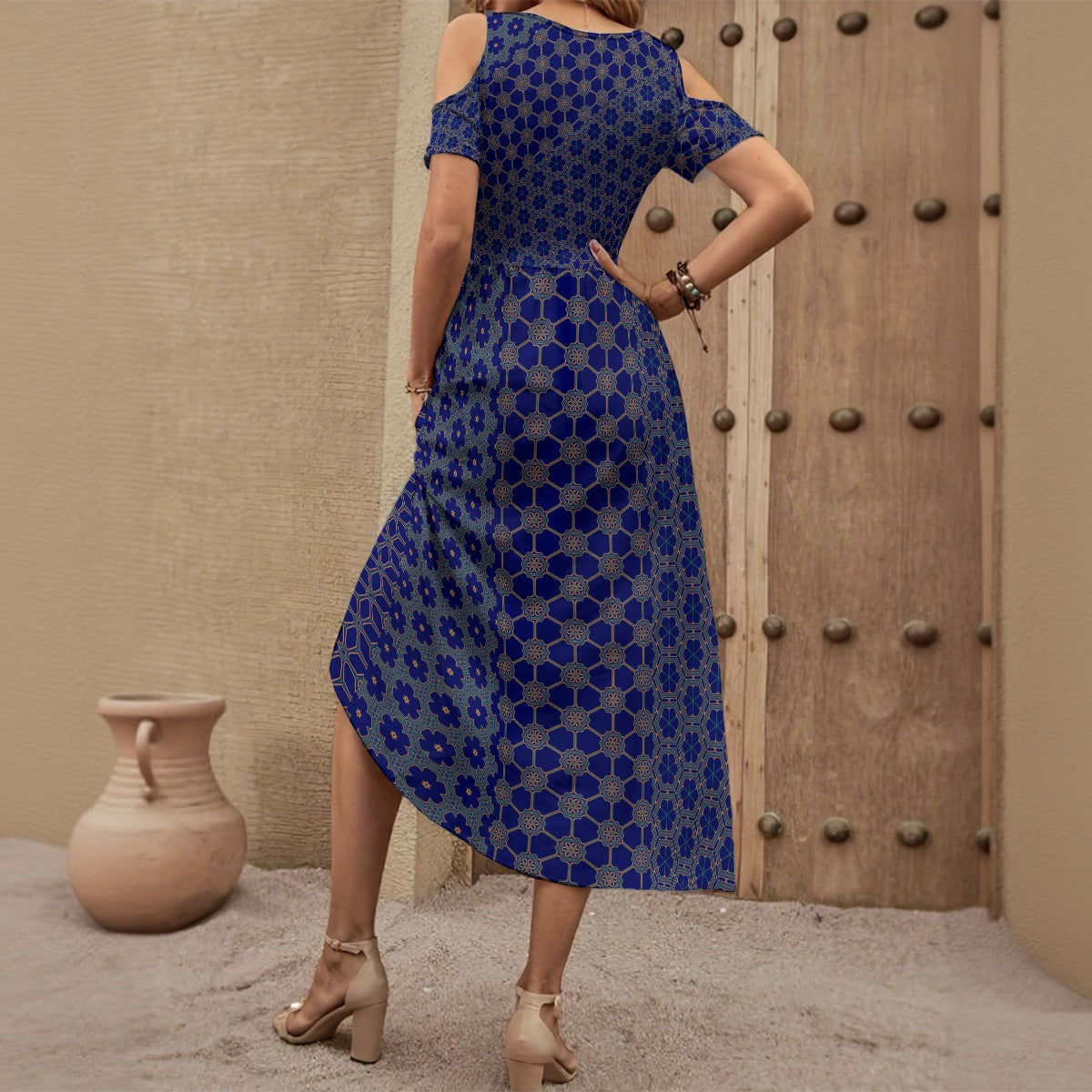 Off Shoulder V-Neck Dress