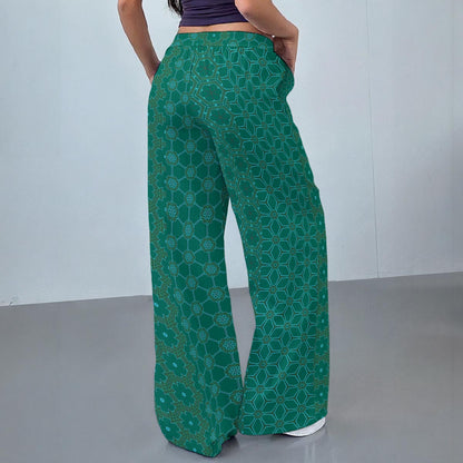 DivineCoral - Drawstring Baggy Trousers