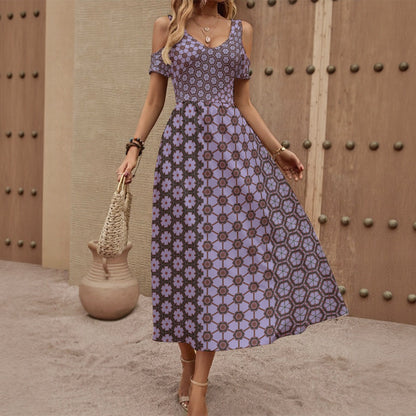 Off Shoulder V-Neck Dress