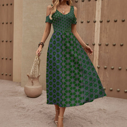 SaucyBloom - Shoulderless V-Neck Dress