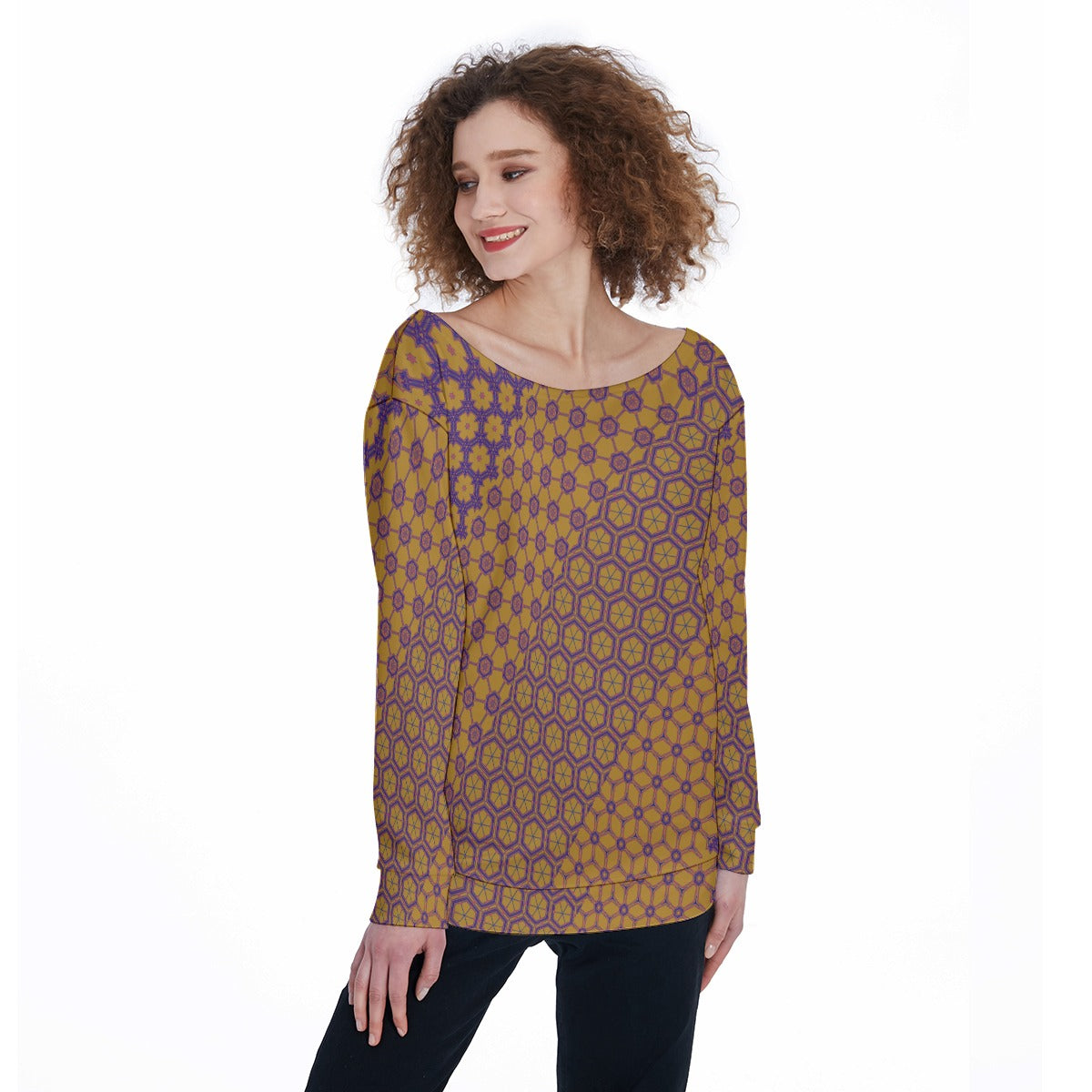 GoldenDharma - Off Shoulder Ssweatshirt