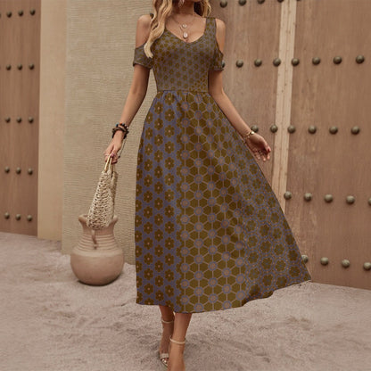 Grounded - Shoulderless V-Neck Dress