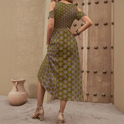 Off Shoulder V-Neck Dress