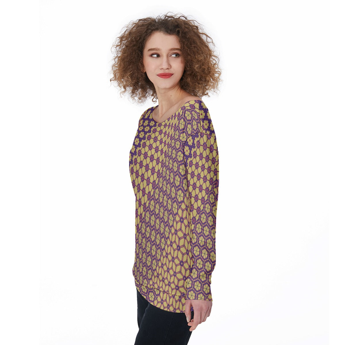 CornFlower - Off Shoulder Ssweatshirt