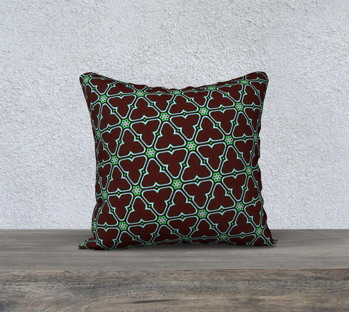 brown green floral double sided pillow case