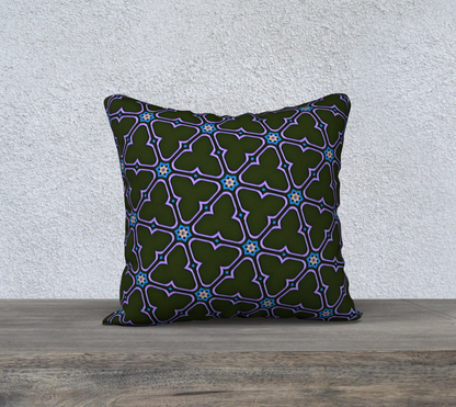 blue spiral geometric double sided pillow case
