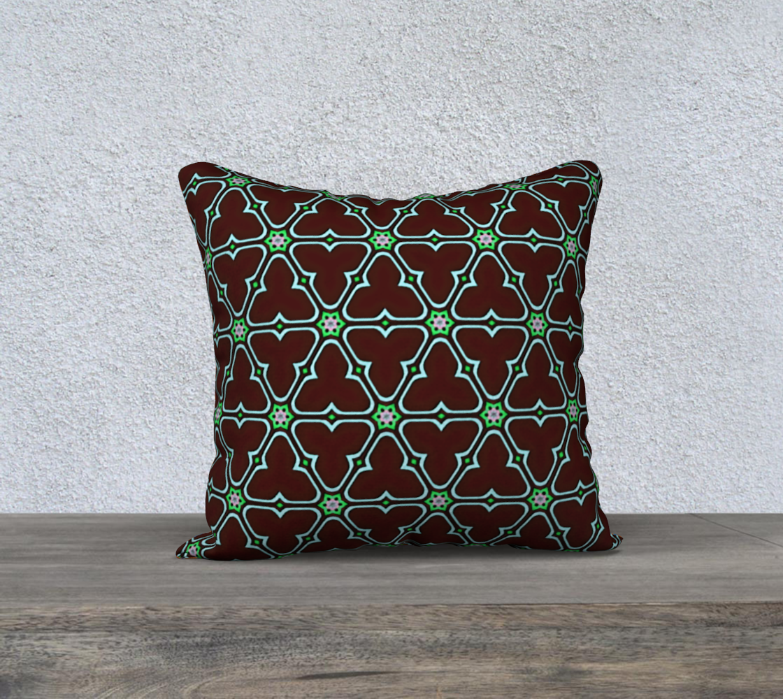 brown cyan geometric double sided pillow case