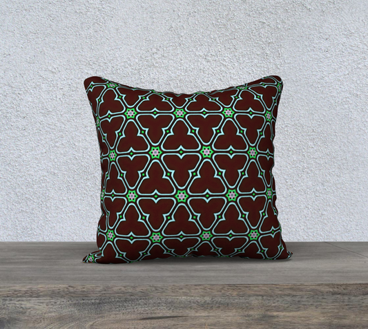brown cyan geometric double sided pillow case