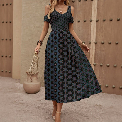 Celestial - Shoulderless V-Neck Dress