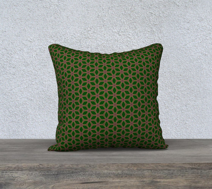 pink green star geometric double sided pillow case