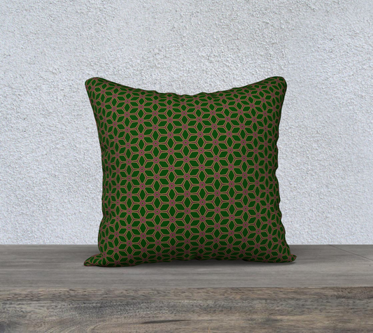 pink green star geometric double sided pillow case