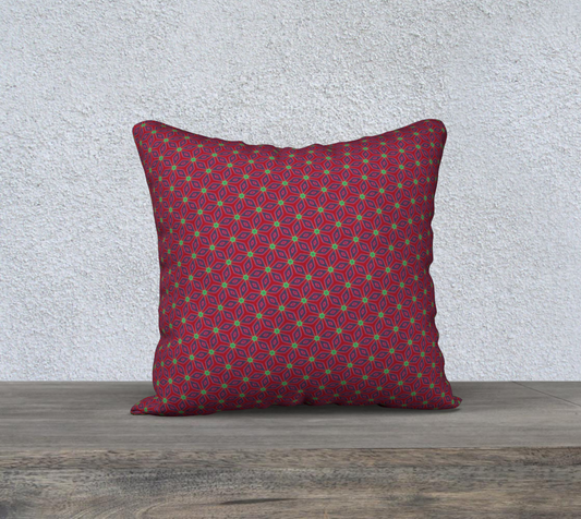 pink green star geometric double sided pillow case