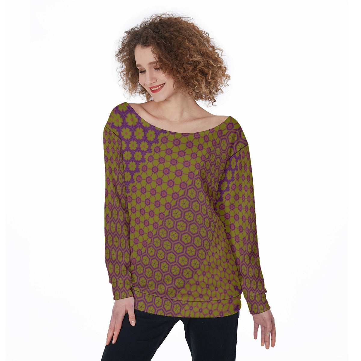 SplitPea - Off Shoulder Ssweatshirt