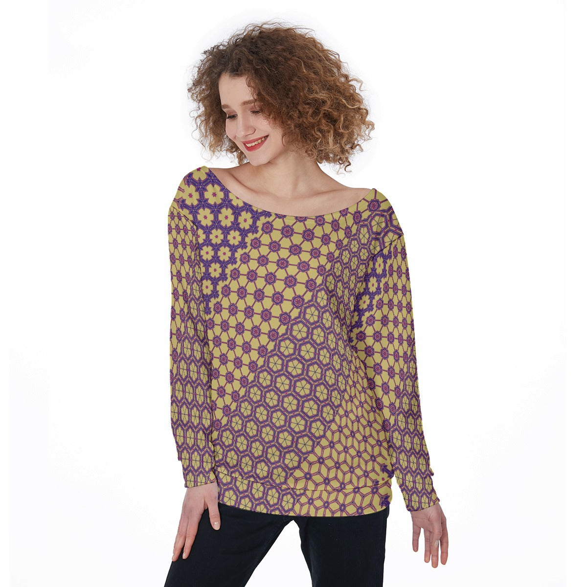 CornFlower - Off Shoulder Ssweatshirt