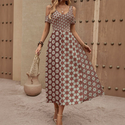 Off Shoulder V-Neck Dress