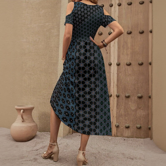 Celestial - Shoulderless V-Neck Dress